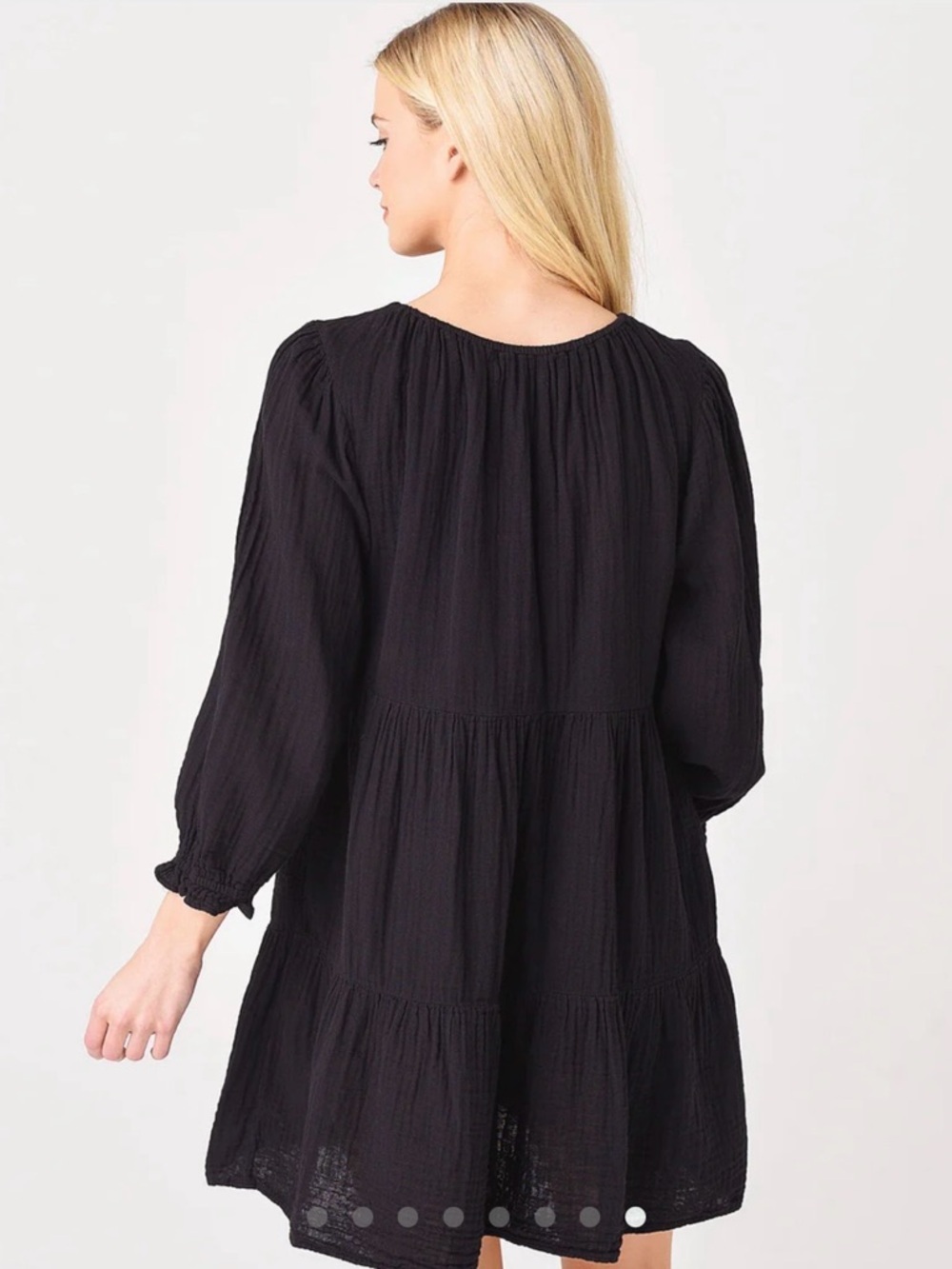 Velvet by Graham and Spencer Black Mirella Gauze Cotton Dress, XS - Picture 3 of 7